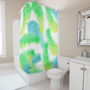 Palm leaves pattern shower curtain