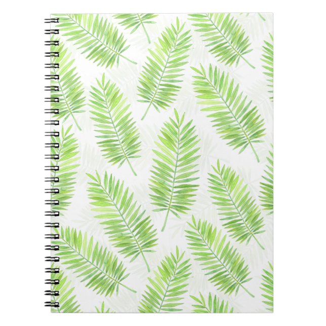 Palm leaves pattern spiral notebook (Front)