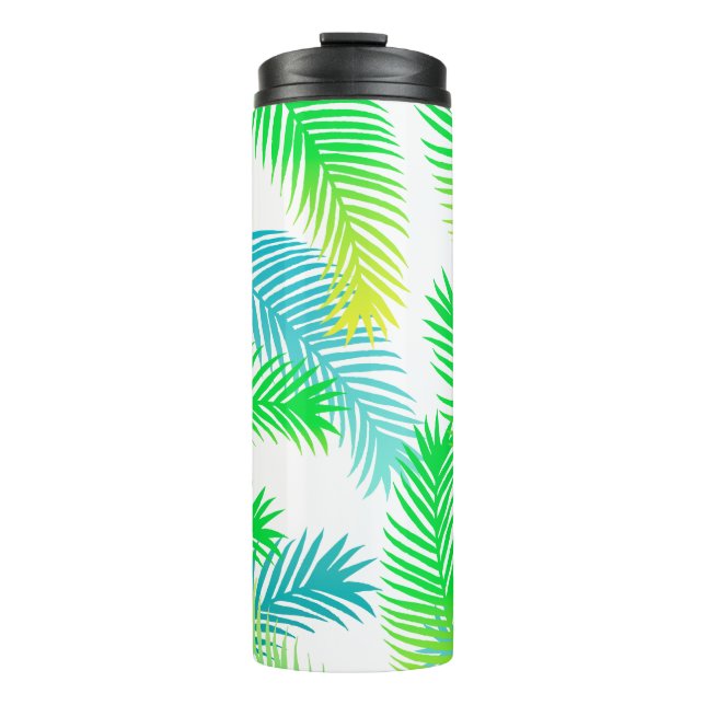 Palm leaves pattern thermal tumbler (Front)
