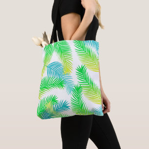 Palm leaves pattern tote bag