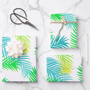 Palm leaves pattern wrapping paper sheet