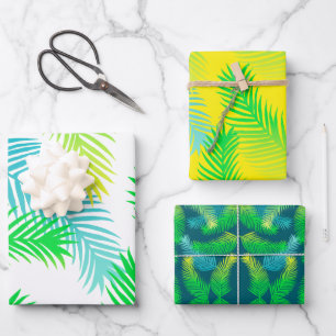 Palm leaves pattern wrapping paper sheet