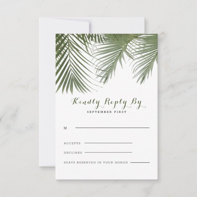 Palm Leaves RSVP Card (Front)