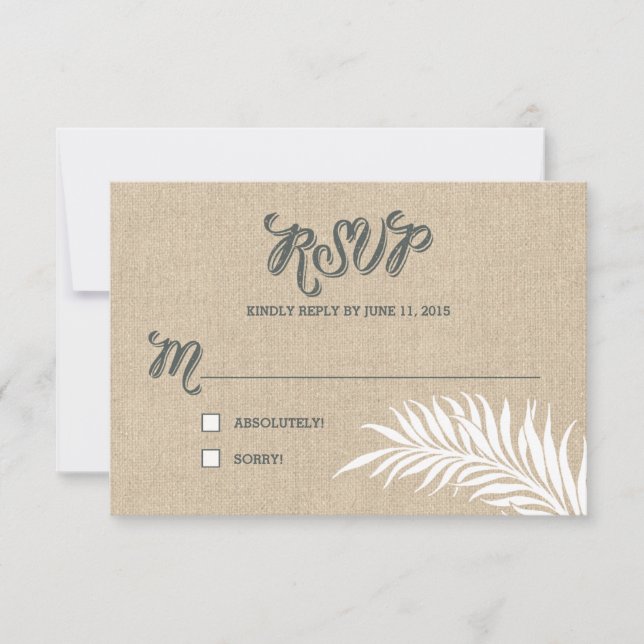 Palm Leaves RSVP /Wedding Response Cards (Front)