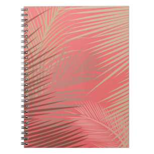Palm Leaves Shadow on Living Coral Notebook