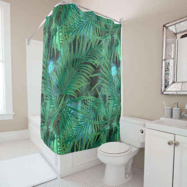 Palm leaves shower curtain (In Situ)