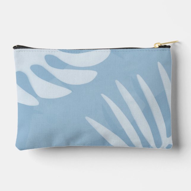 Palm Leaves Sky Blue Pouch  (Back)