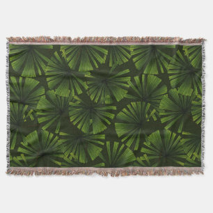 Palm leaves throw blanket