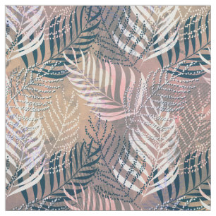 palm leaves, tropical, Botanical, colourful Fabric