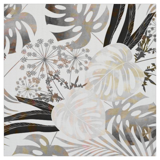 palm leaves, tropical, Botanical, colourful Fabric (Swatch)