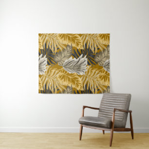Palm leaves, tropical, Botanical, jungle, forest, Tapestry