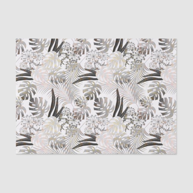 Palm leaves, tropical, Botanical, leaves, jungle, Tissue Paper (Front)