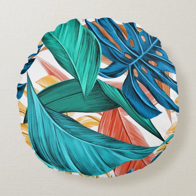 Palm leaves tropical exotic  accent pillow (Front)