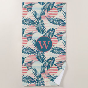 Palm Leaves Tropical  Summer Beach Towel