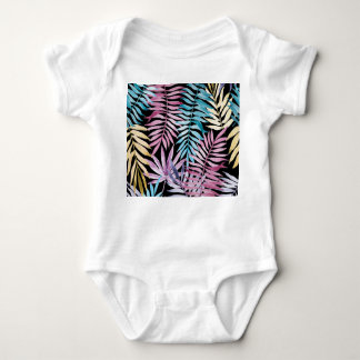 Palm leaves: watercolor dark pattern baby bodysuit