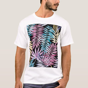Palm leaves: watercolor dark pattern T-Shirt