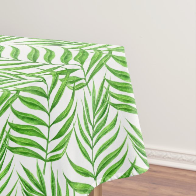 Palm leaves watercolor tablecloth (In Situ)