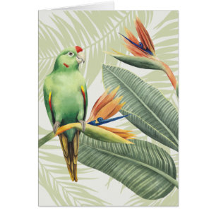 Palm Leaves With Green Bird