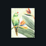 Palm Leaves With Green Bird Canvas Print<br><div class="desc">Palm Leaves With Green Bird  Artist: Grace Popp | Image ID: 157018GG</div>