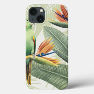 Palm Leaves With Green Bird iPhone 13 Case
