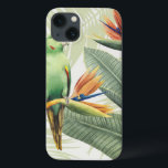 Palm Leaves With Green Bird iPhone 13 Case<br><div class="desc">Palm Leaves With Green Bird  Artist: Grace Popp</div>
