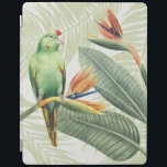 Palm Leaves With Green Bird iPad Cover<br><div class="desc">Palm Leaves With Green Bird  Artist: Grace Popp | Image ID: 157018GG</div>