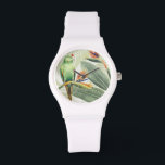 Palm Leaves With Green Bird Watch<br><div class="desc">Palm Leaves With Green Bird  Artist: Grace Popp | Image ID: 157018GG</div>