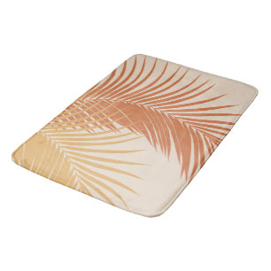 Palm Leaves Yellow Orange Vibes #1 #tropical #art  Bath Mat