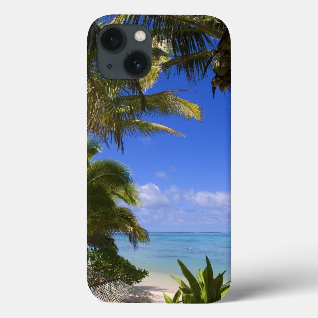 Palm lined beach Cook Islands 2 Case-Mate iPhone Case (Back)