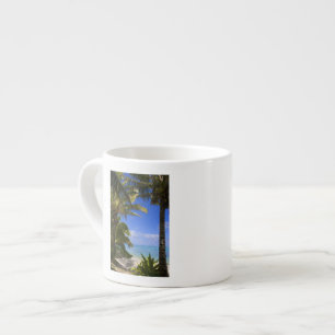 Palm lined beach Cook Islands 2 Espresso Cup