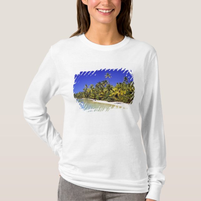 Palm lined beach Cook Islands 6 T-Shirt (Front)