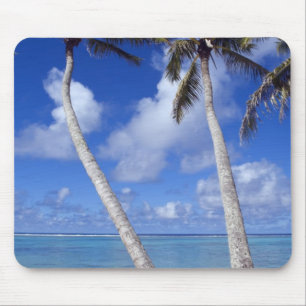 Palm lined beach Cook Islands Mouse Pad
