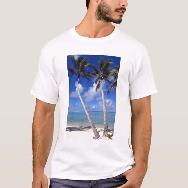 Palm lined beach Cook Islands T-Shirt (Front)