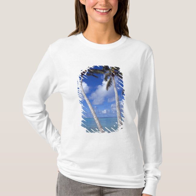 Palm lined beach Cook Islands T-Shirt (Front)