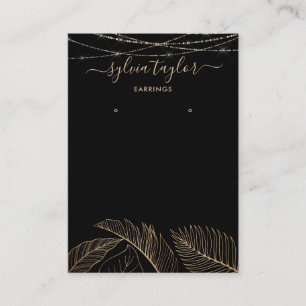 Palm Monstera Leaf Earring frame display add logo Business Card
