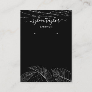 Palm Monstera Leaf Earring frame display add logo Business Card