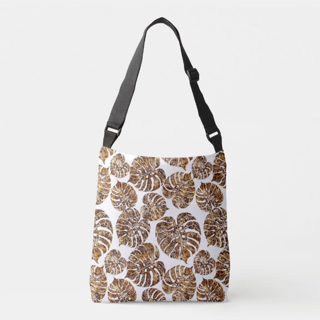 Palm monstera seamless pattern crossbody bag (Front)