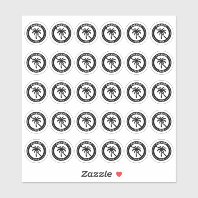 Palm Oil Free Wedding Place Card Mini Food Allergy (Sheet)