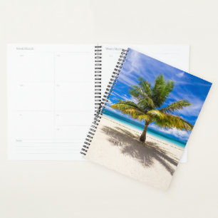 Palm on White Sand Beach Planner