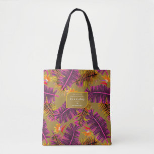 Palm Paradise Mustard Tote Bag