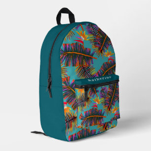 Palm Paradise Teal Printed Backpack