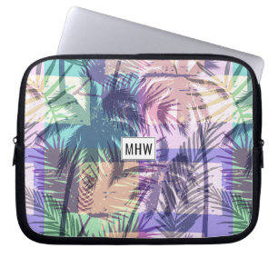 Palm Pattern custom monogram laptop sleeves