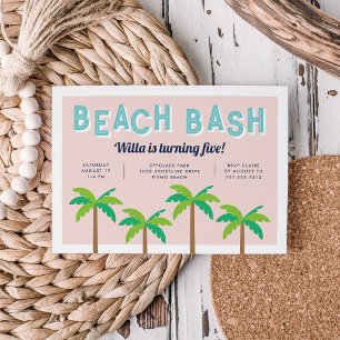 Palm Pop   Beach Birthday Party Invitation