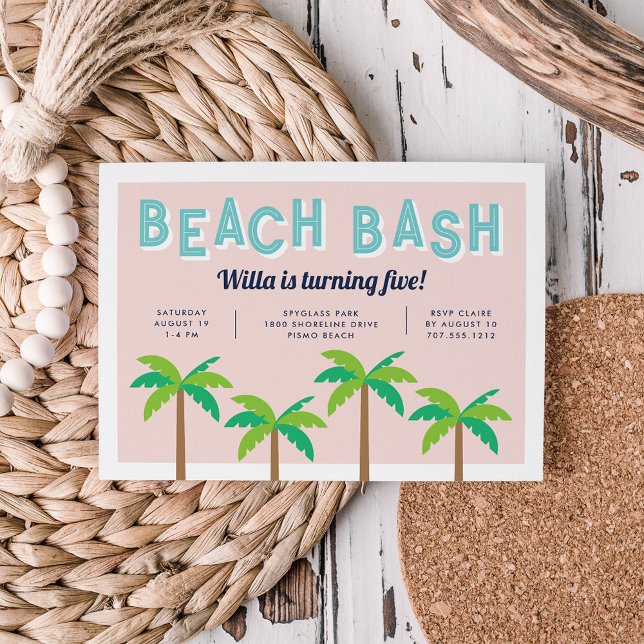 Palm Pop | Beach Birthday Party Invitation (Creator Uploaded)