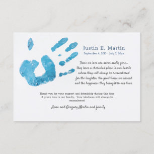 Palm Print Sympathy Thank You Card