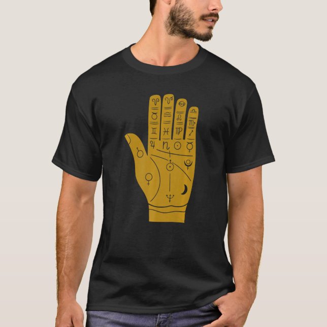 Palm Reader Dark Aesthetic Grunge Symbol Occult Pa T-Shirt (Front)