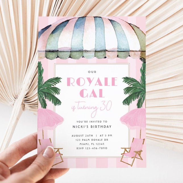 Palm Royale Birthday Party Invitation (Palm Royale Birthday Invitation)