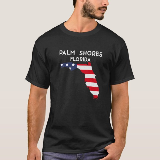 Palm Shores Florida USA State America Travel Flori T-Shirt (Front)