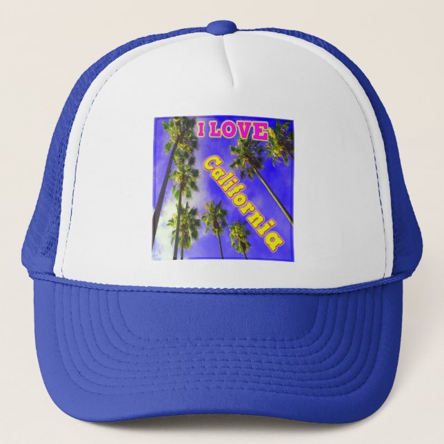 "Palm Sky: I LOVE California 1" Hat (Front)