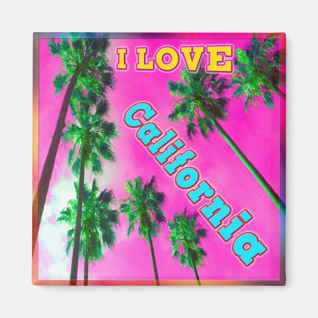 "Palm Sky: I LOVE California 3" Magnet (Front)